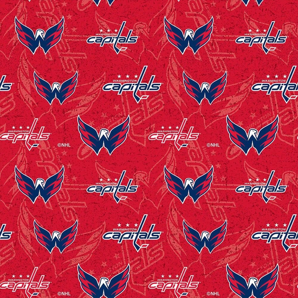 Washington Capitals NHL Hockey Tone on Tone Design Cotton Fabric NHL-1199 CAP