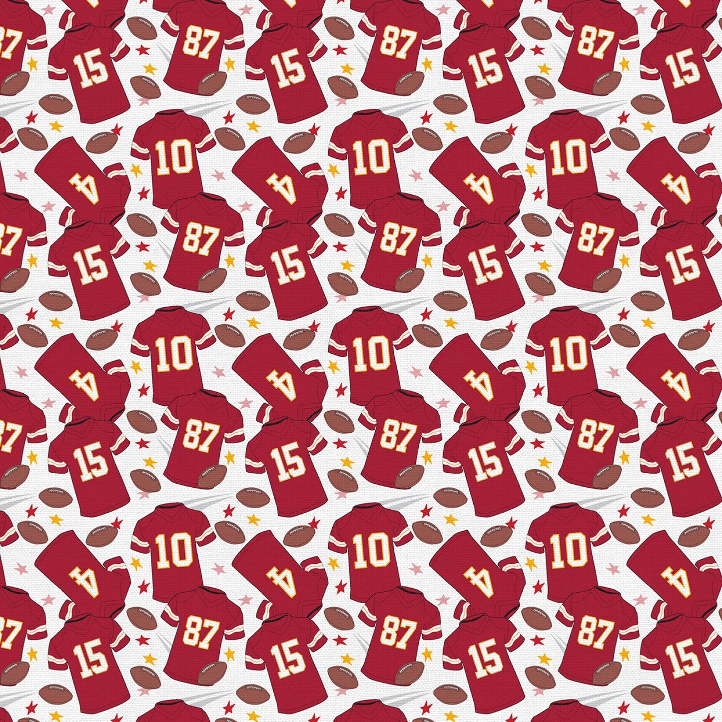 What a Catch Kansas City Chiefs Team Football Jerseys White PBS Collection PaintBrush Studio Cotton Fabric PBS-120-24870