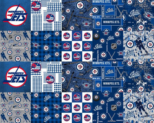 Winnipeg Jets NHL Hockey Cheater Quilt Sykel Enterprises Polyester Fleece Fabric NHL-1386-JET